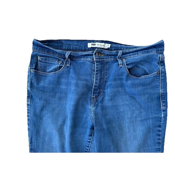 Levi's 515 Boot Cut Blue Denim Jeans Women’s Size 12 Mid-Rise Zipper Fly Stretch - Picture 4 of 8